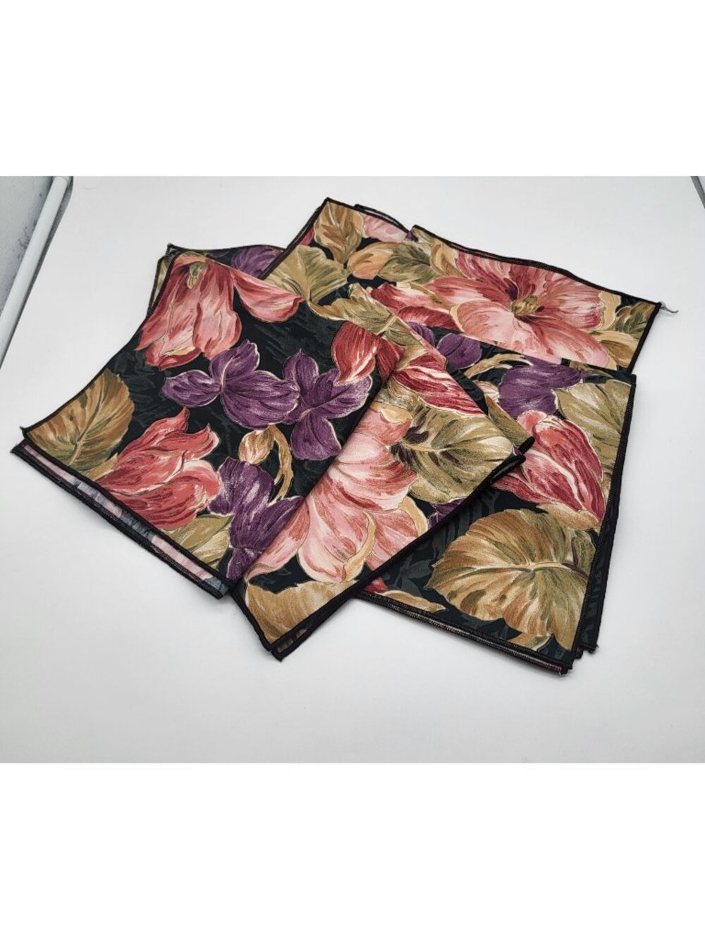 Vintage Floral Print Cloth Table Napkins Fabric Reusable Set Of 6